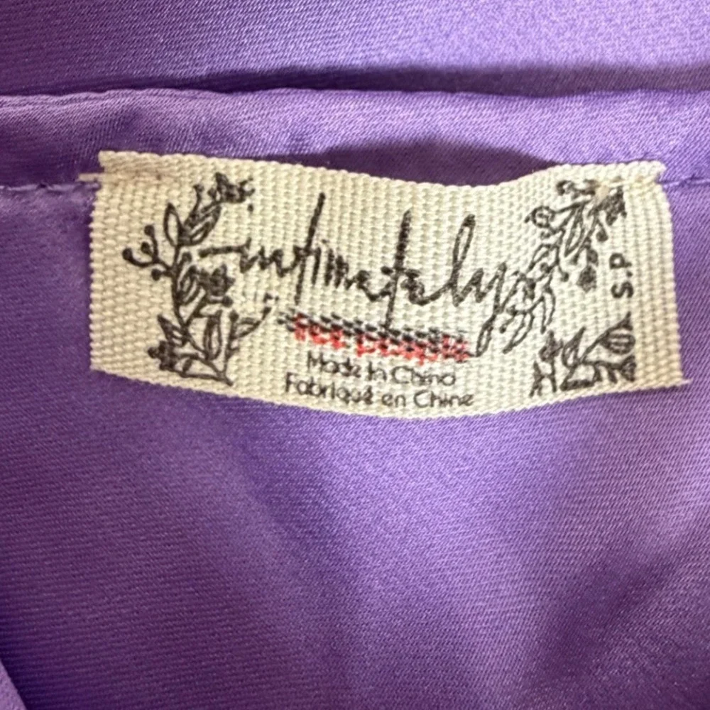 Intimately Free People Bodysuit Womens S Purple Excellent Halter Lace Satin
